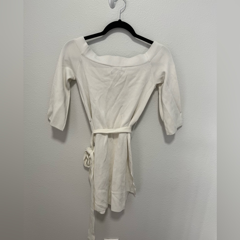 Massimo Dutti White Knit Mini Dress Size Small - Picture 5 of 5